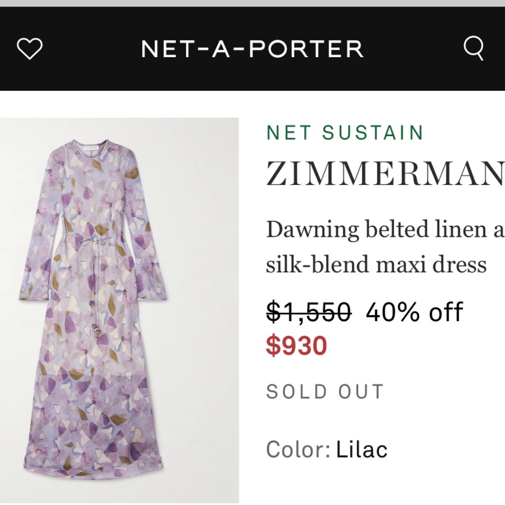 1 / 1 ZIMMERMANN Dawning Sheath Maxikleid In Purple